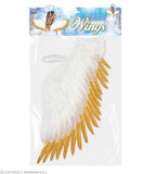 Ailes d'ange plumes blanc et or