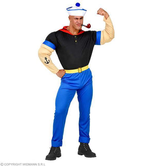 Costume marin Popeye avec faux muscles