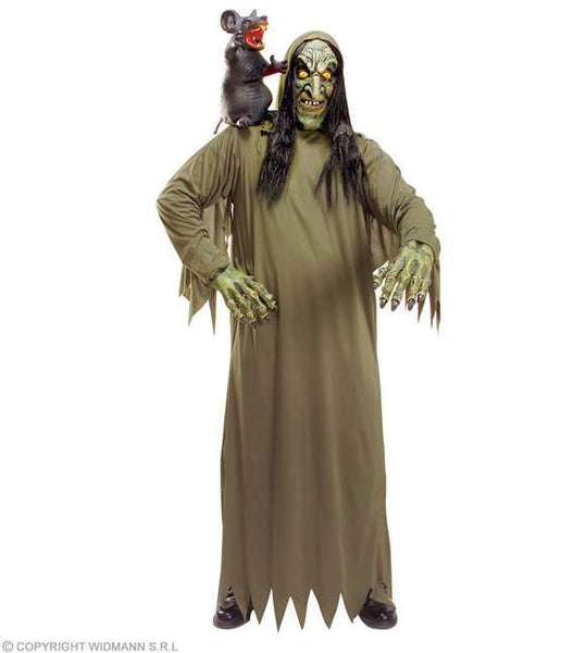 Costume adulte sorcière avec masque et gants