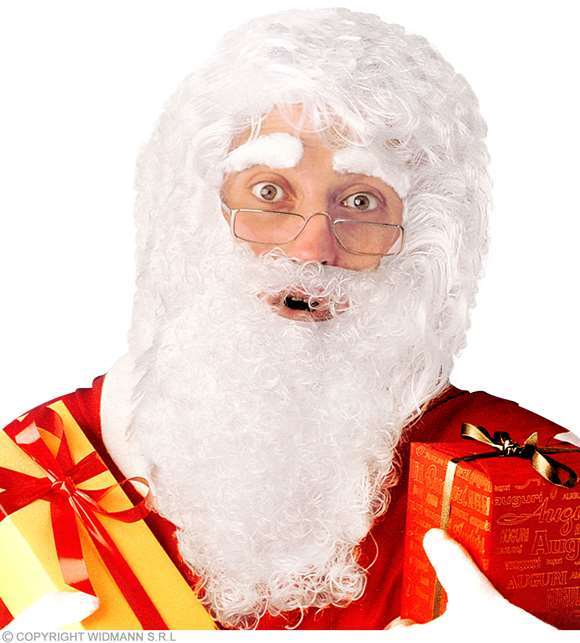 Perruque de Père Noël avec barbe et sourcils