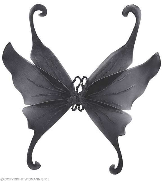 Ailes papillon noires avec paillettes 76x107 cm