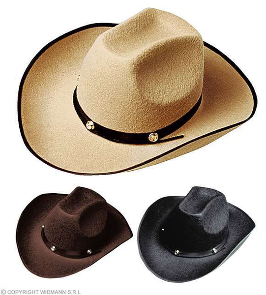 Chapeau de cow-boy avec clous (3 couleurs)