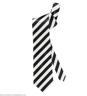 Cravate blanche rayée noire