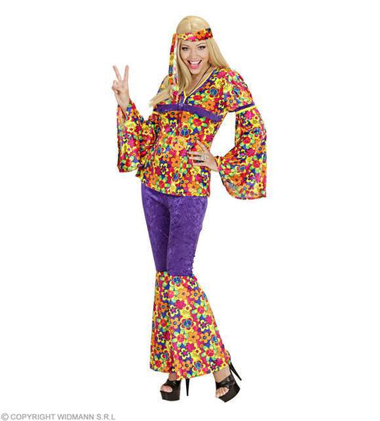 Costume adulte femme hippie velours