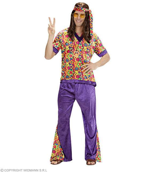 Costume adulte homme hippie velours