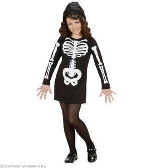 Costume enfant robe squelette à capuche