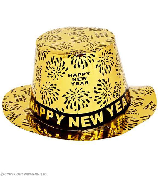 Chapeau haut-de-forme doré Happy New Year